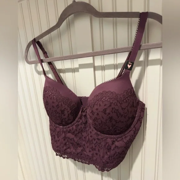 Victoria’s Secret Purple Lined Dem Longline Bustier Corset Bra 36D ✨*Brand New! - Picture 2 of 6